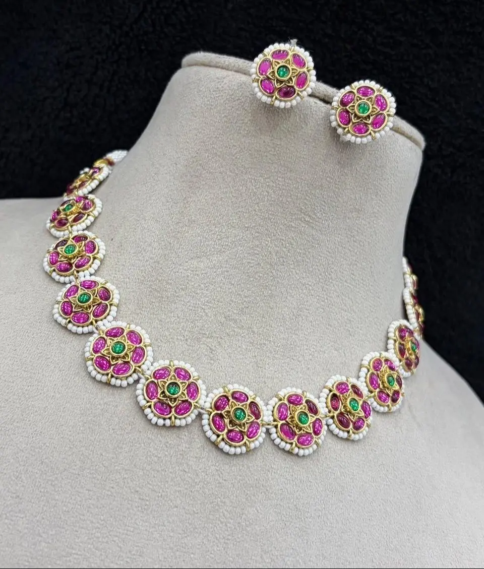 Blush Bloom Necklace set - Mint Green